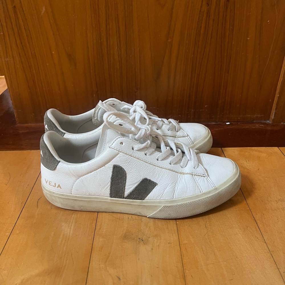 Veja White Sneakers with Gray Accents